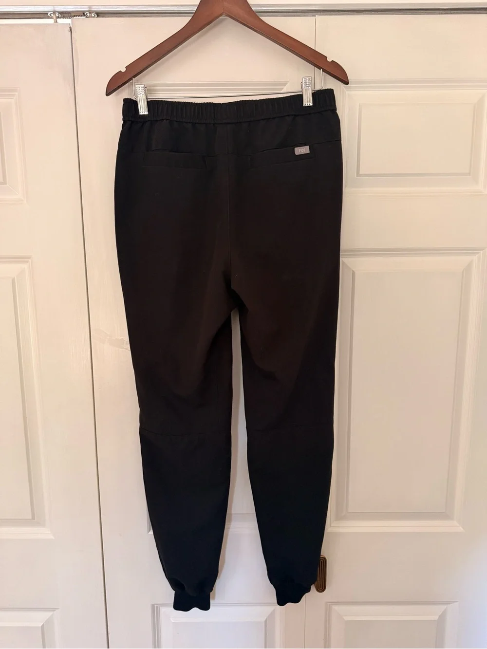 Figs Men's Black Joggers with White Drawstring